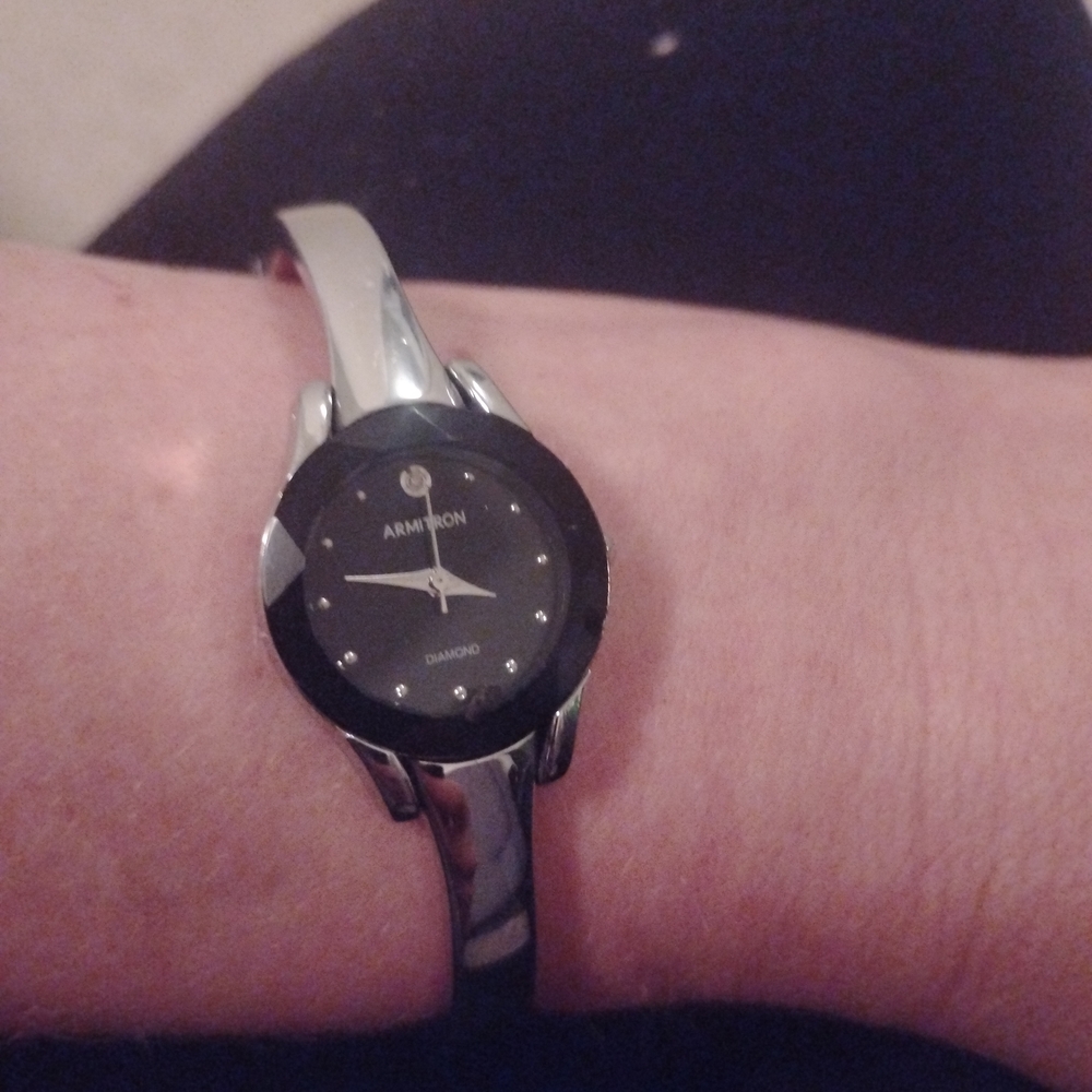 Giorgio Armani Black and Silver Smartwatch with Sleek Design